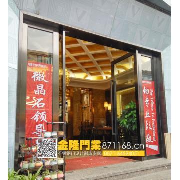 云南红河不锈钢门_酒店商铺不锈钢大门、地弹簧门、推拉门定制批发J007