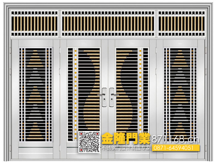 云南昆明不锈钢套装门厂家 云南昆明不绣钢门 四开门 农村大门 不锈钢六开门不锈钢楼宇对讲门 福州