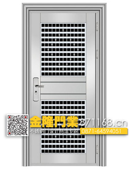 云南昆明不锈钢门厂 不锈钢防盗门 金隆门业